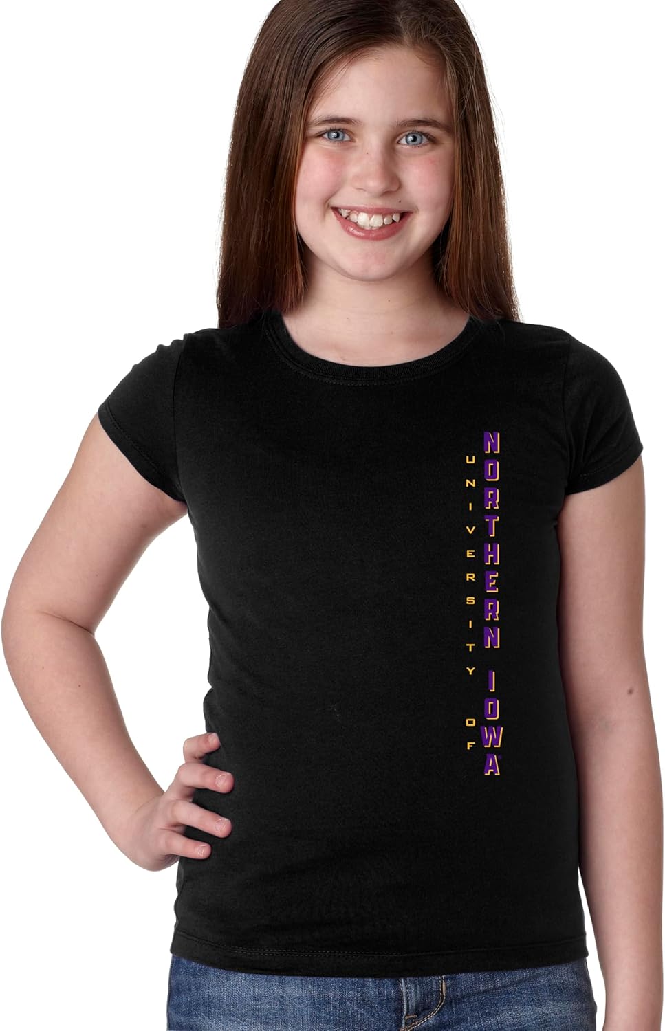 CornBorn Choose Your Design - Northern Iowa Panthers Youth Girls Tee Shirts