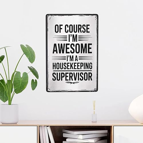 Miniatura 2 de Impresionante póster de señalización de supervisor de limpieza de 8 x 12 pulgadas para decoración del hogar, decoración retro bohemia estética de