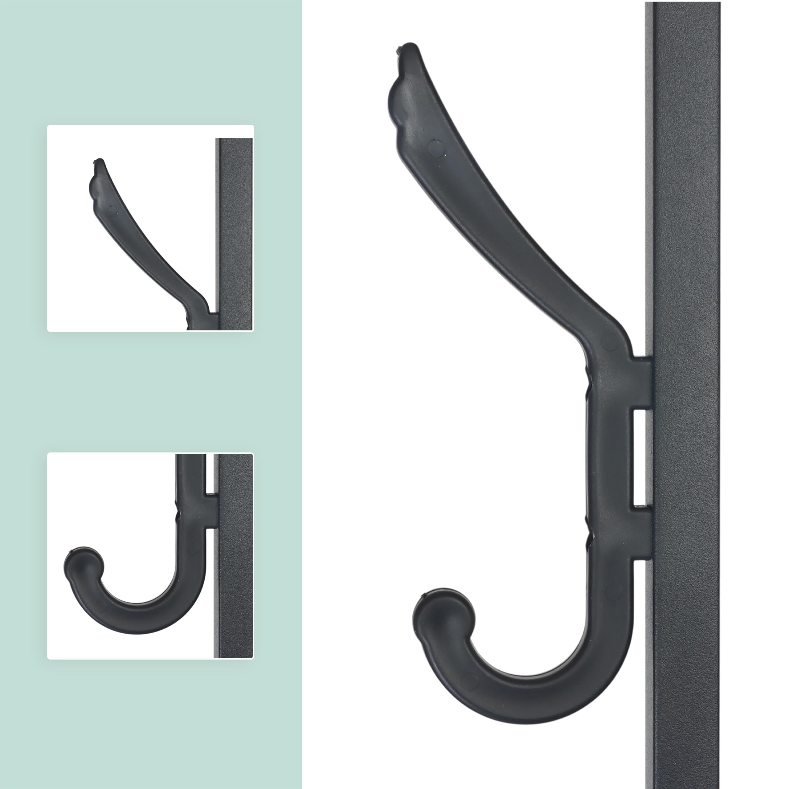 Relaxdays Appendiabiti, 8 ganci, 4 ripiani, HLP 180 x 43 x 43 cm, stender, metallo e MDF, nero/marrone scuro
