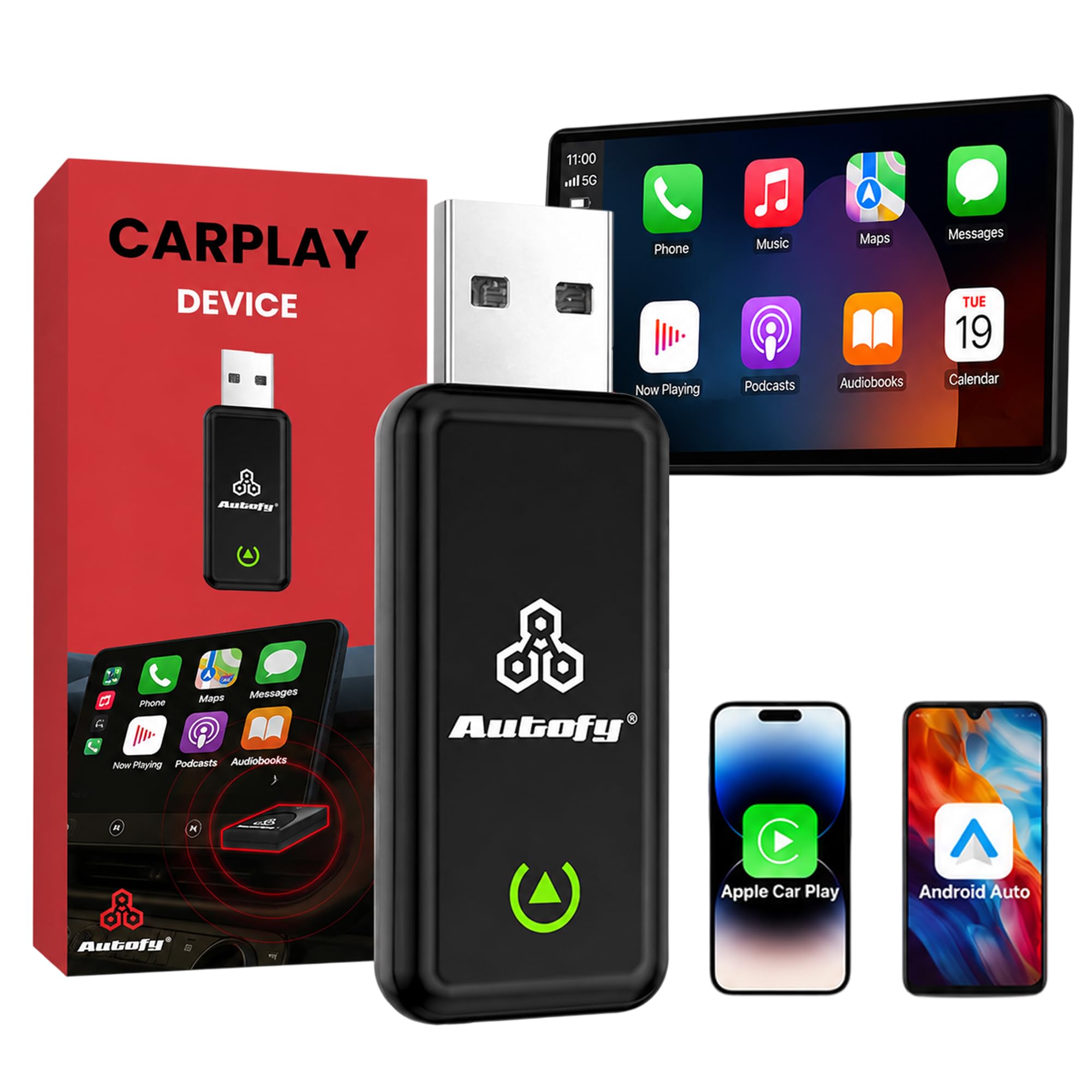 Autofy K1 Wireless Carplay Adapter & Android Auto Wireless Adapter Car Accessories Auto Reconnect Works Only with Cars Having Wired CarPlay Android Auto for USB Type A &Type C-image-22