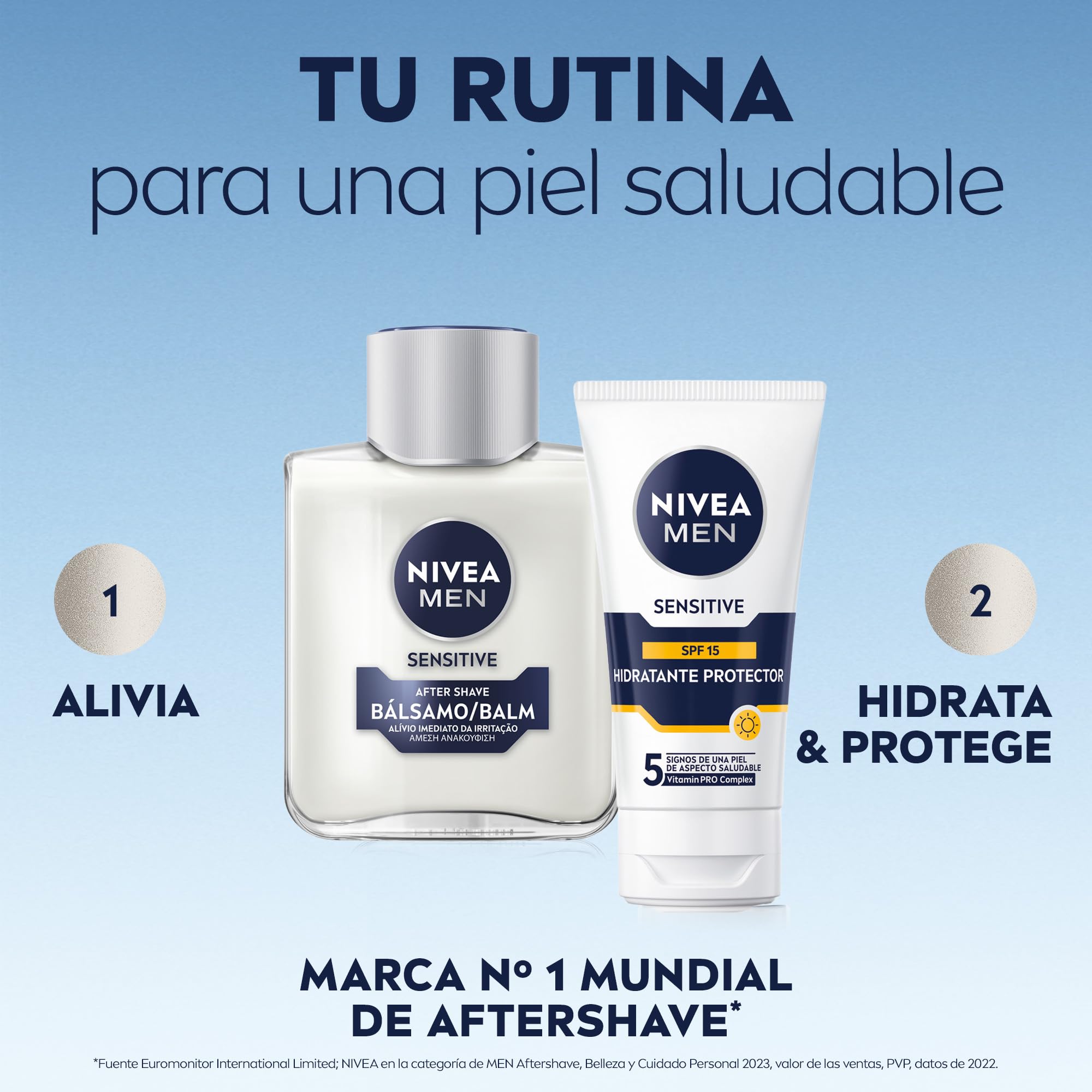 NIVEA MEN Sensitive Bálsamo After Shave (1 x 100 ml), para el cuidado de la piel sensible, bálsamo anti irritaciones con 0% alcohol para calmar la piel al instante — view 7