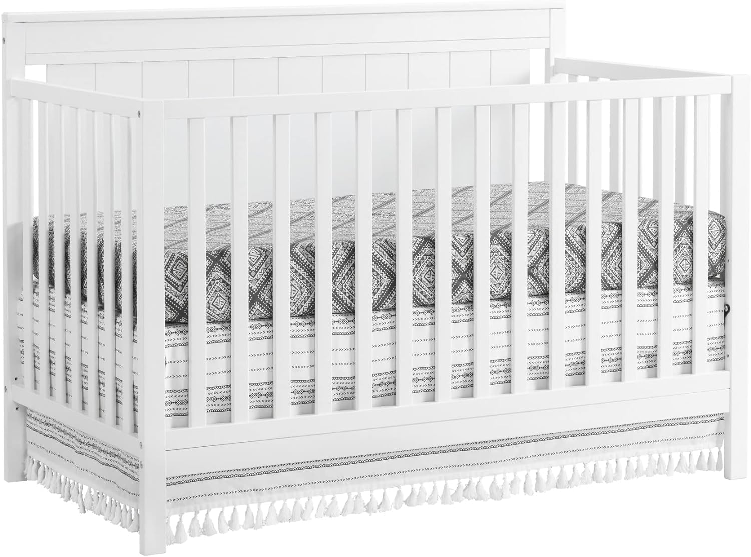 Oxford Baby 2 PC Nursery Set Lazio 4-in-1 Convertible Baby Crib, Snow White, GreenGuard Gold Certified and The Universal Changing Station with Pad, Snow White