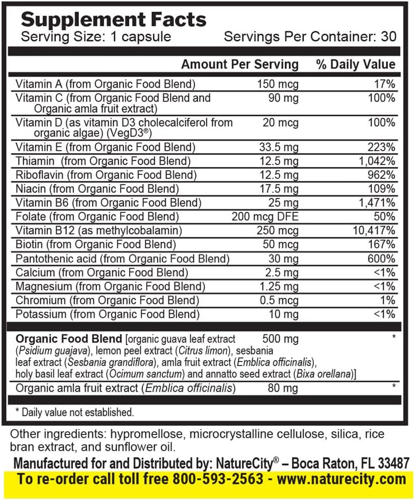 NatureCity TrueMulti Plant Based Multivitamin , 30 Veggie Capsules