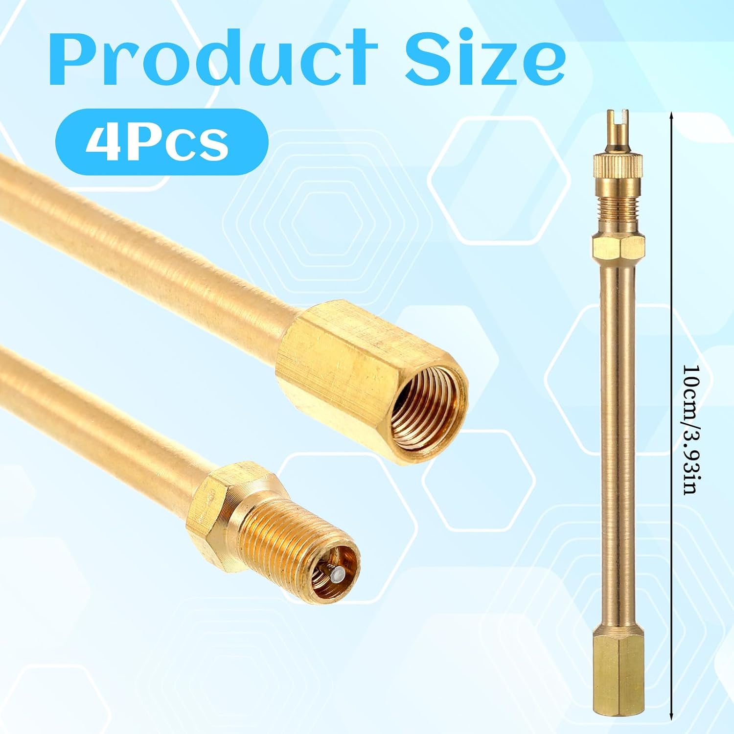 4PCS Valve Stem Extenders, 4Inch100mm for Trucks Cars Motorcycles RV Mowers