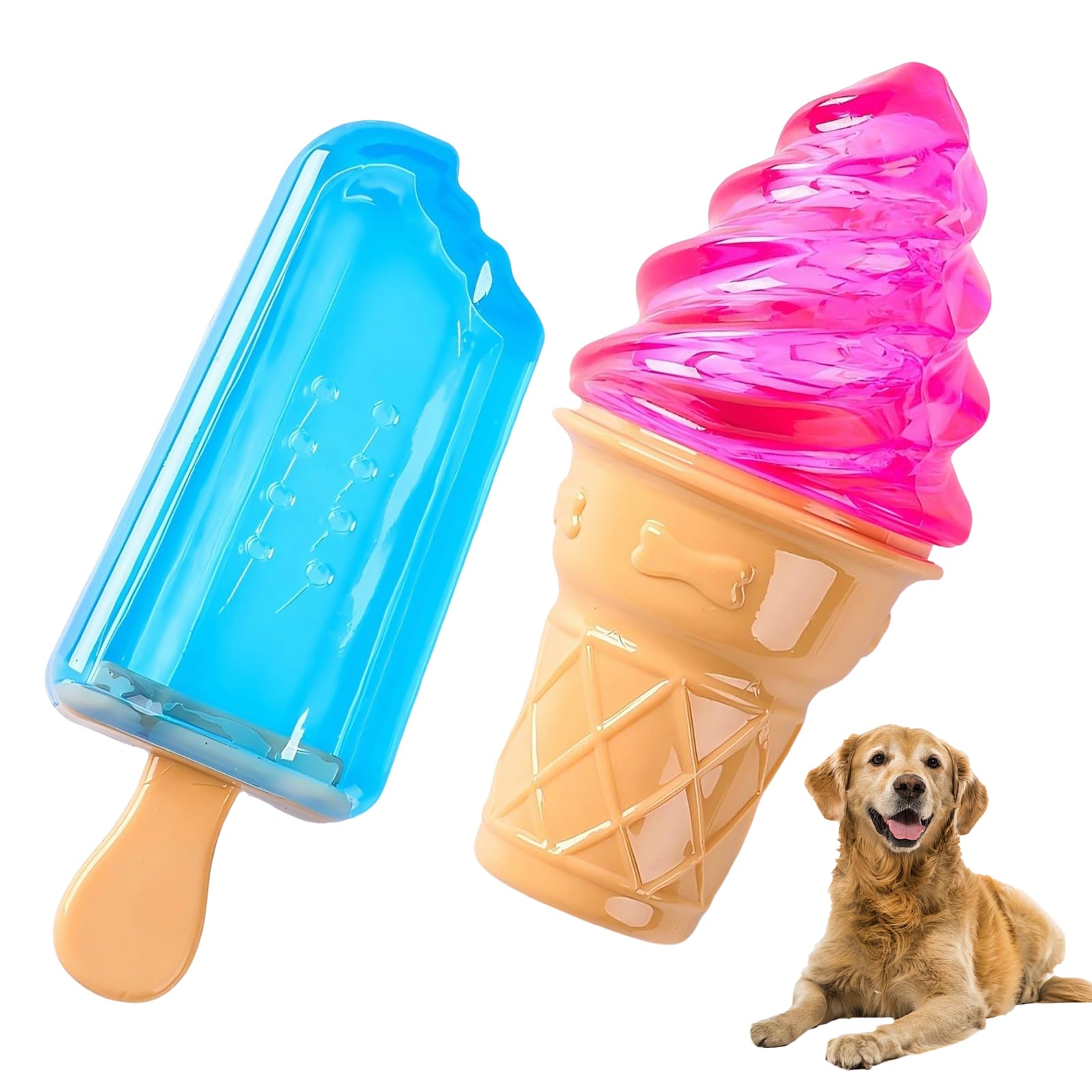 Cretvestsar 2PCS TPR Puppy Teething Toys, Freezable Puppy Toys, Durable Pet Chew Toy for Teething Relief