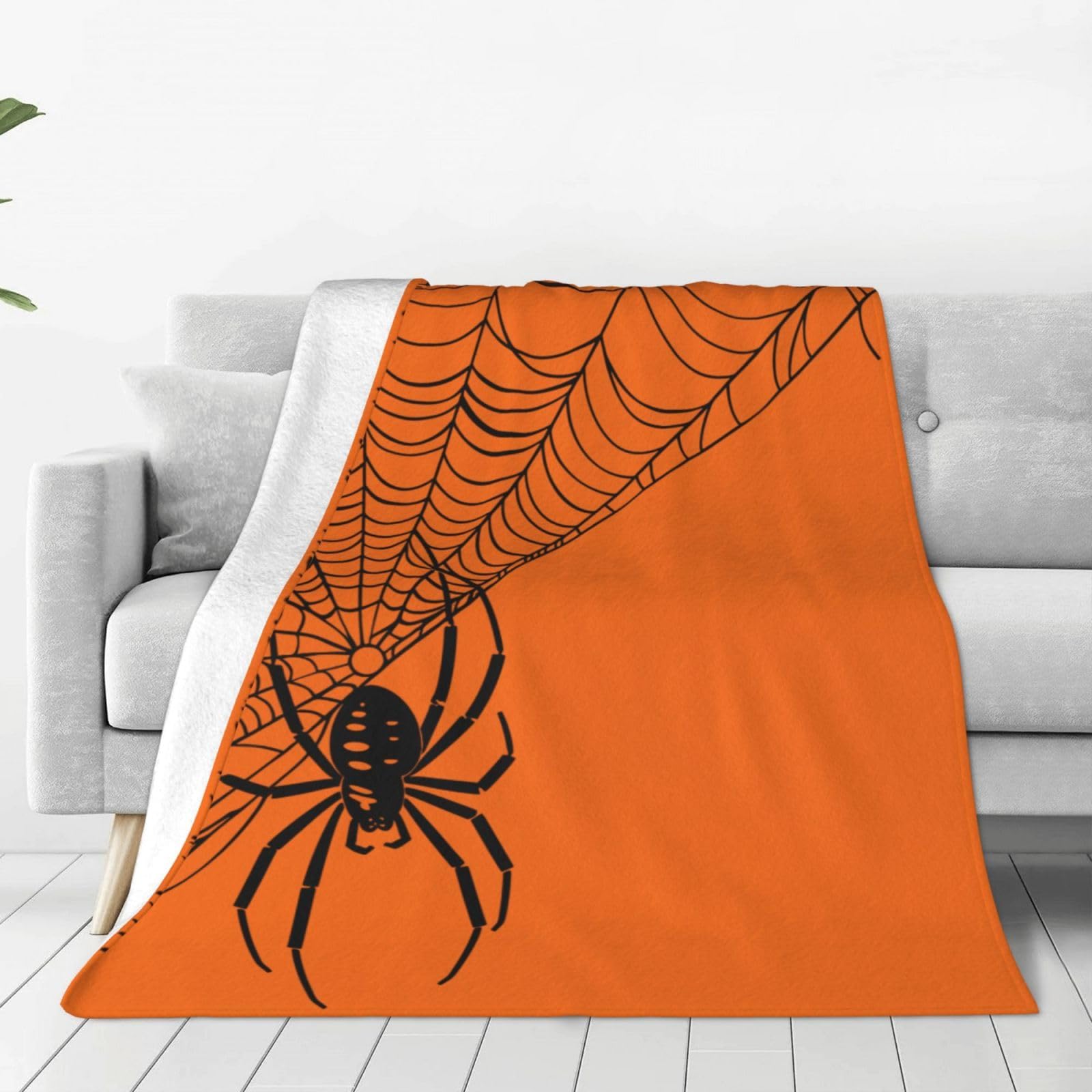 Spider Soft Warm Flannel Blankets For Sofa Couch Bed,Cozy Lightweight Fleece Throw Blanket For Living Room Office All Season,40"X30"