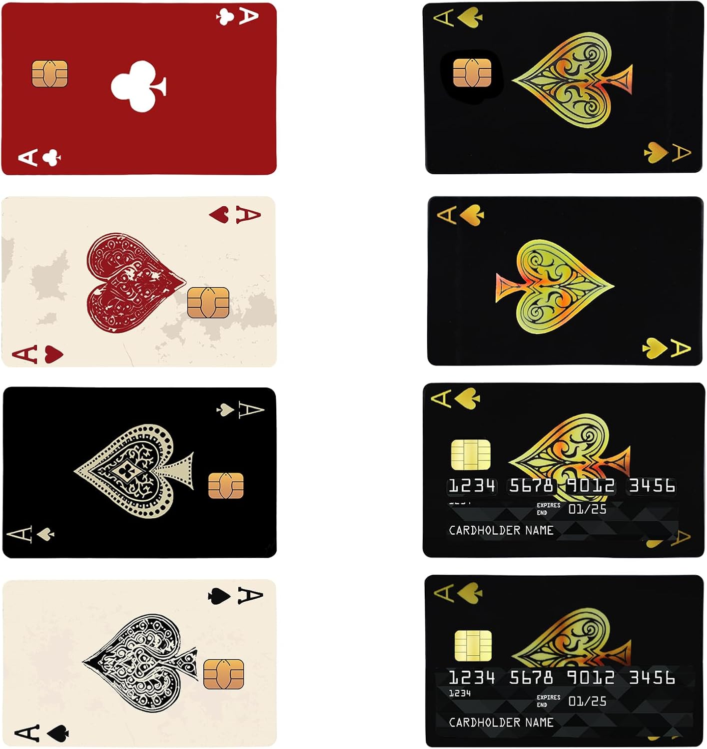 8 x Credit Card Stickers Debit Card Skin Stickers for Credit Cards Multifunctional Stickers for Credit Cards Funny Stickers for Small Chips Funny Decoration Multi-Colour