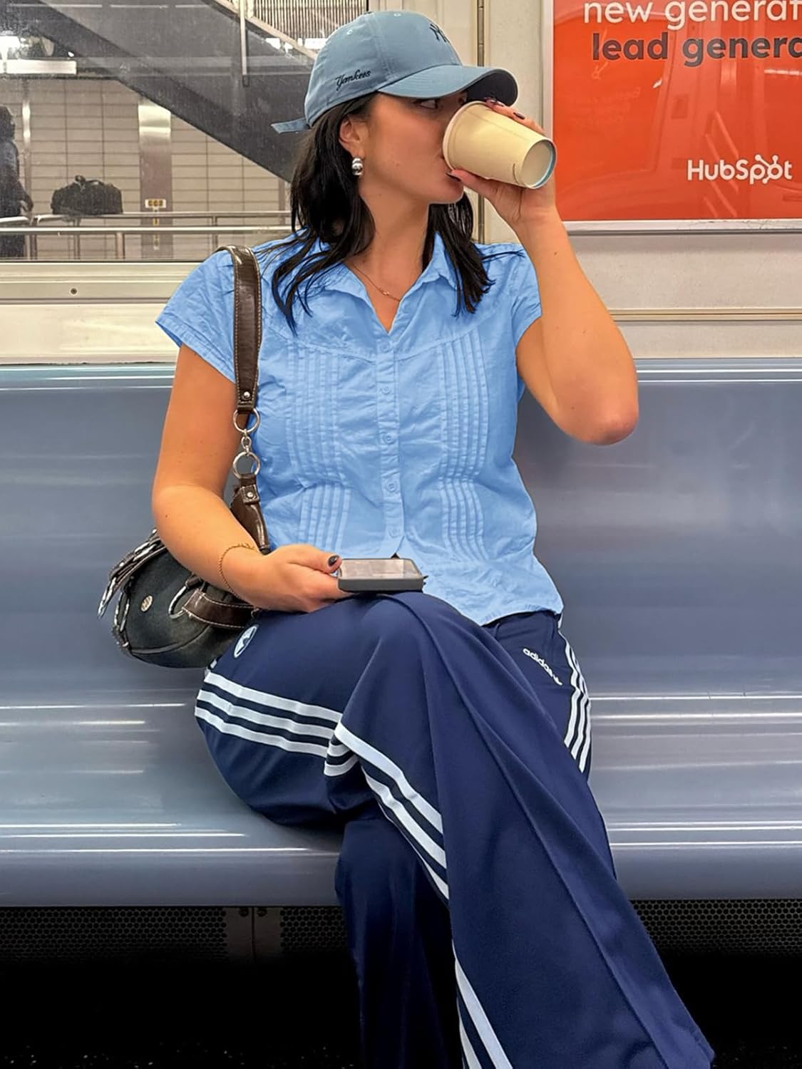 Cicy Bell Womens Short Sleeve Button Down Shirts Pleated Slim Fit Summer Dressy Casual Blouses - Image 6