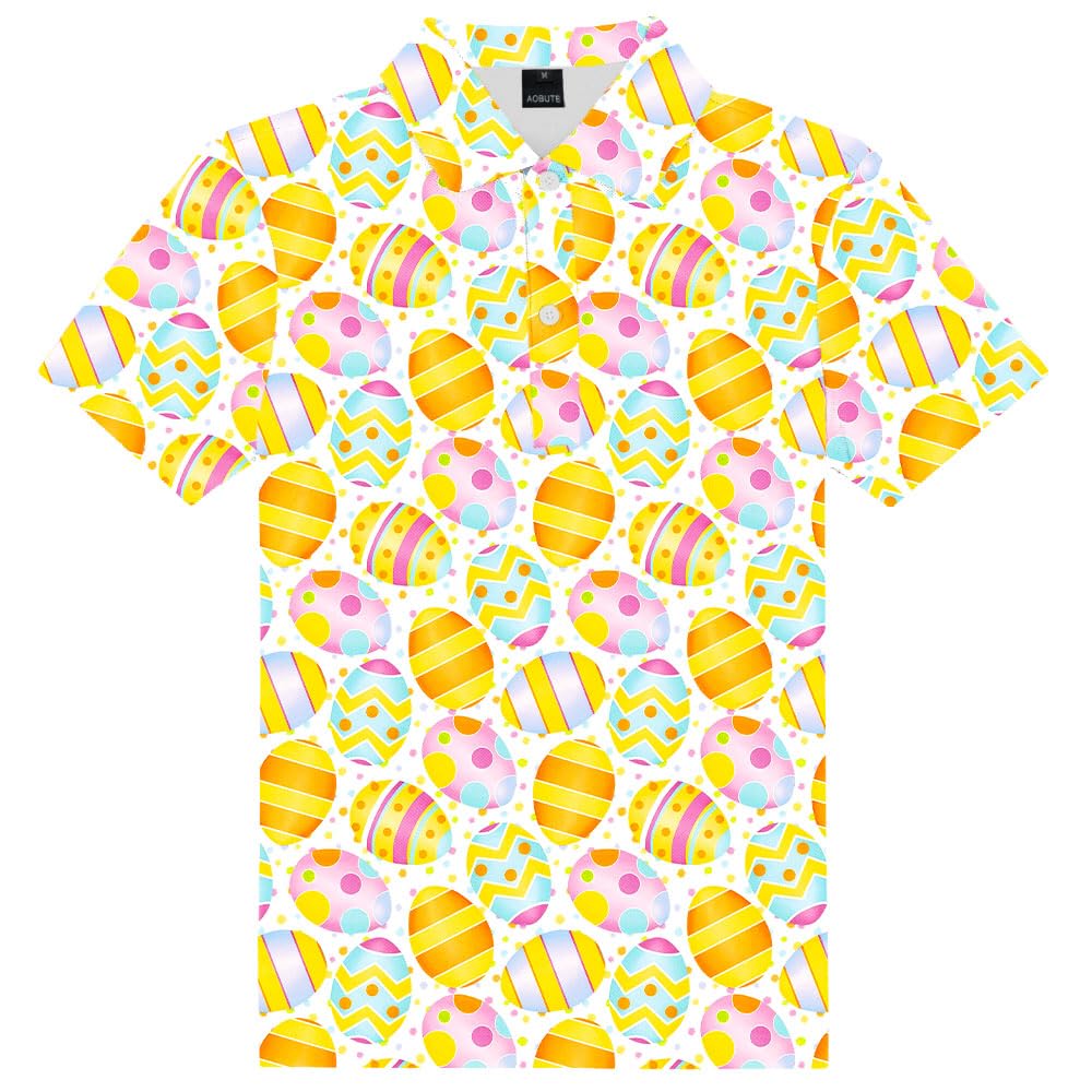 AOBUTE Kids 4th of July Polo American Flag Short Sleeve Button Down Shirts Tops 3-14 Years