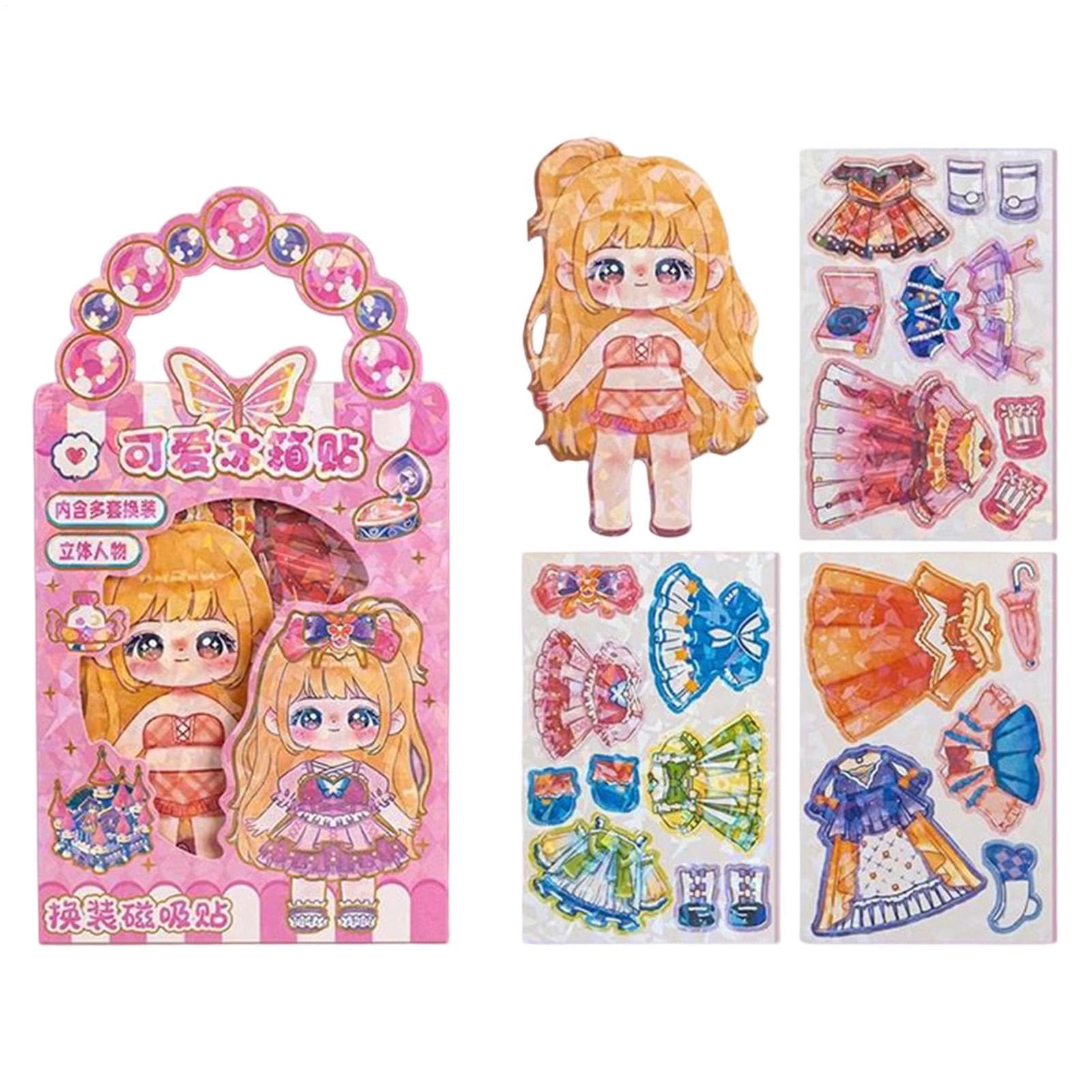 Magnetic Dress Up Dolls – Paper 18x10cm | Cute Mix Match Outfit Set, Fashion Doll Toy For Kids Collectors Preschool Learning Role Play Activity | Kids Play