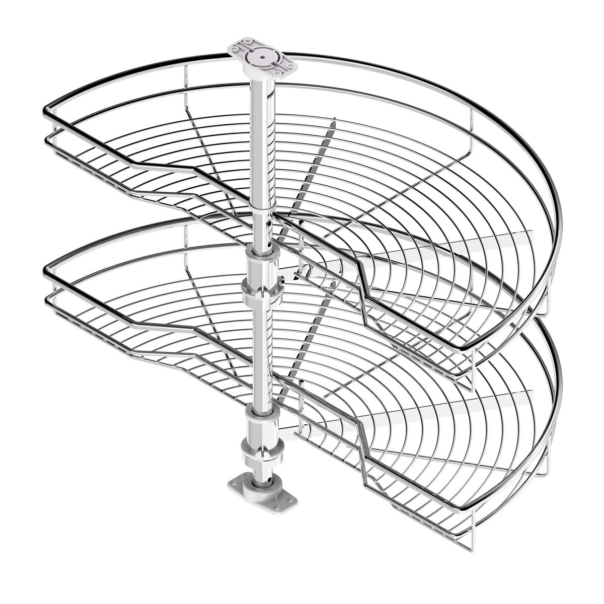 Menage Confort Semicar 180º Vassoio per armadio angolare da cucina, metallo, larghezza porta 450 mm/altezza prodotto 730-780 mm