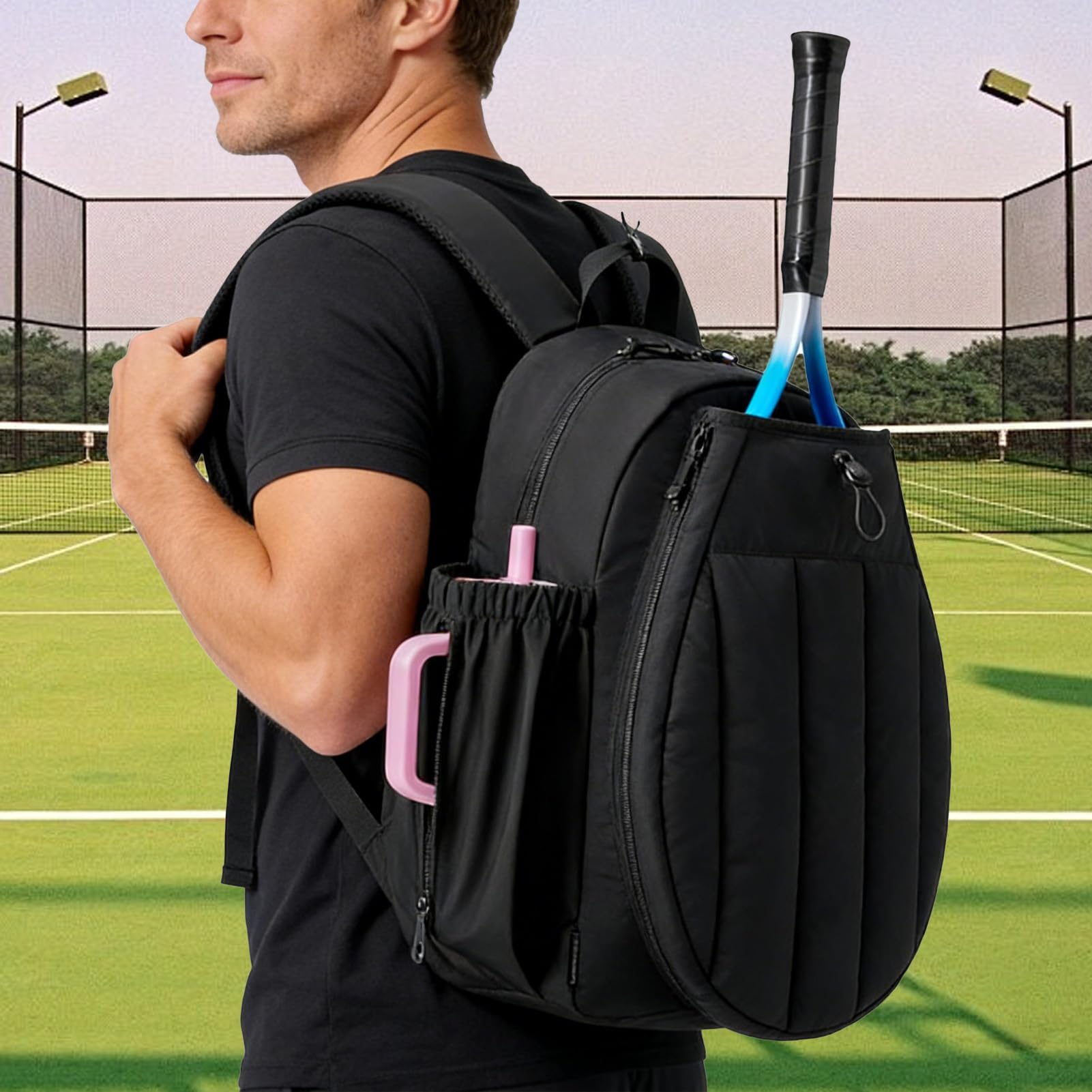 Damskie torby tenisowe Organizer z wyściółką i wentylacją | Męski plecak Pickleball na buty, Pickleball, badminton, sport, siłownię, fitness, podróże, na zewnątrz E