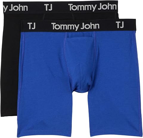 Трусы-боксеры для мужчин, хлопок, стрейч, 2 шт. — Tommy John, цвет: Синий
