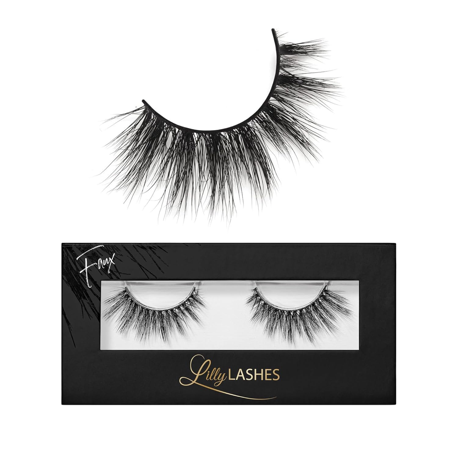Lilly Lashes 3D Miami Flare Faux Mink Strip Eyelashes, False Eyelashes Dramatic Look, Reusable False Lashes, Fake Lashes Pack, Lash Strips with Luxury Silk Like Fibers, No Lash Glue Included