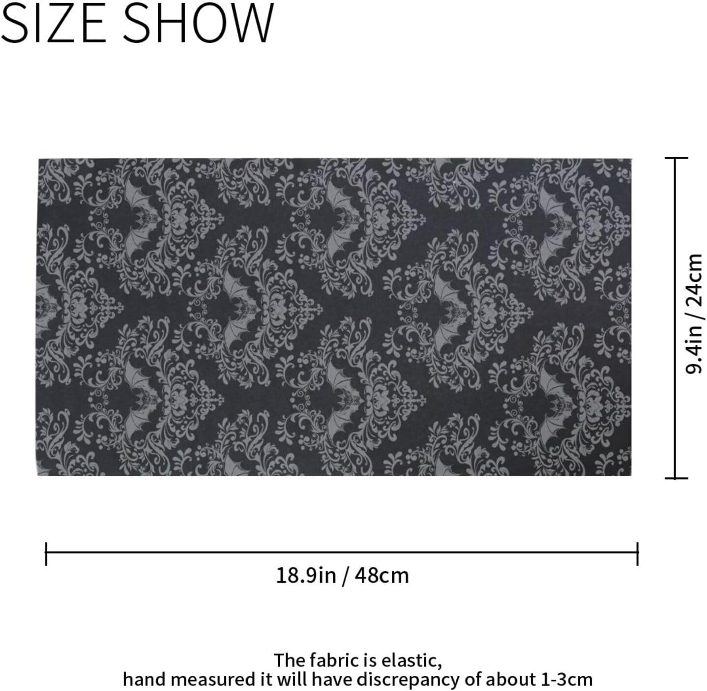 Fashion Bandanas Headwear Seamless Neck Gaiter Headwrap Balaclava (Goth Bat)