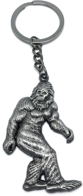 Metal Bigfoot Keychain, Pewter Sasquatch Key Chain | Bigfoot Gifts, Unique Cryptid, Yeti, Sasquatch Gifts, Hunting/Outdoor Enthusiasts and Hikers/Pin Collectors