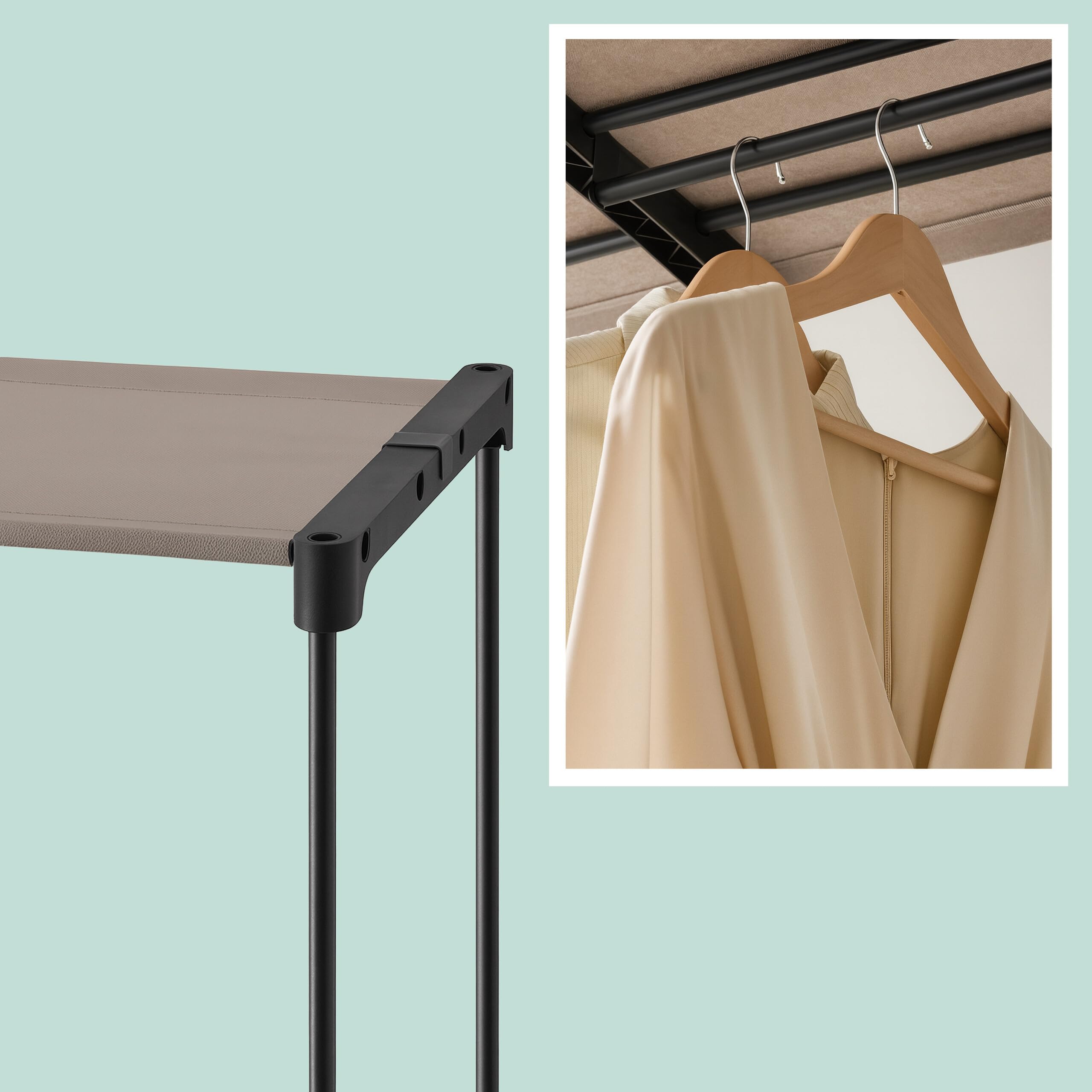 Relaxdays garde-robe, armoire ouverte, étagères et barres à vêtements, portant, système modulaire flexible, blanc