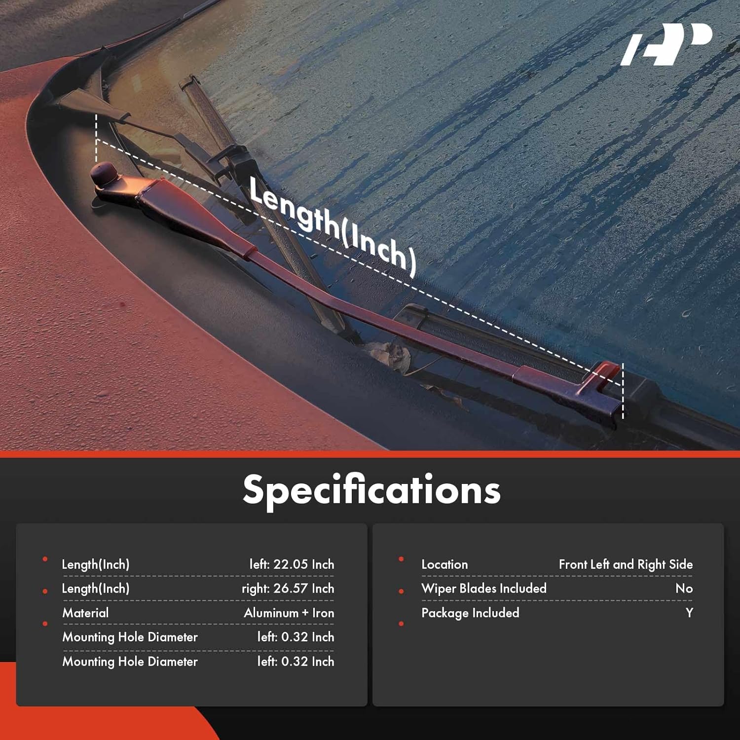 A-Premium Front Driver & Passenger Side Windshield Wiper Arm Compatible with Audi A4 2014-2015, A5/A4 allroad/A5 Quattro/allroad 2014-2016, RS5/S4/S5 2014-2015