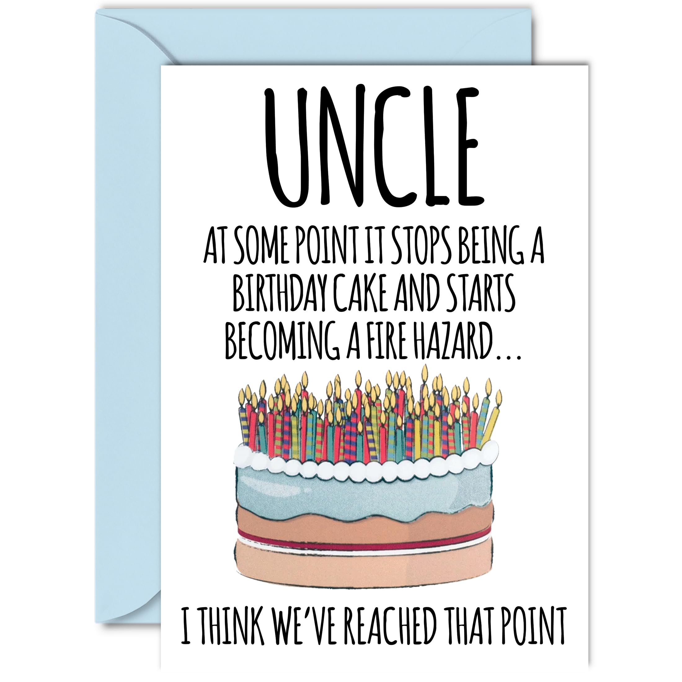 Funny Birthday Cards for Uncle - Fire Hazard - Joke Rude Birthday Card for Uncle from Nephew Niece, Humour 60th 70th Bday A5 Greeting Cards