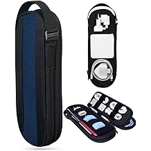 Electronics Organizer Travel Case for Cables, Charger, Power Bank   Tech Bag for MacBook Accessories, Adapter   Slim Cord Organizer Bag with Gift Box for Travel & Daily Use Denim