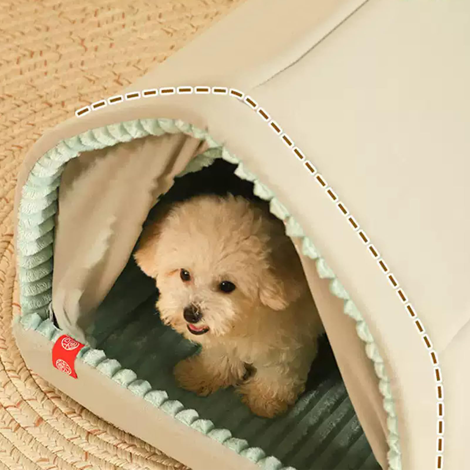 Tienda Interior para Perros - Casa de Cachorros de Invierno cálida | Cama Cerrada para Gatos, Perrera de Cuatro Estaciones VOR Mascotas con Materiales hipoalergénicos | de Descanso con Puerta pa