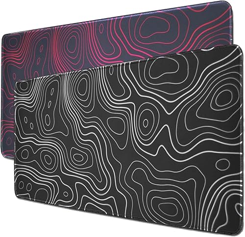 Paquete de 2 alfombrillas de mouse grandes para escritorio, alfombrilla de mouse grande para juegos, 31.5 x 11.8 pulgadas, alfombrilla de escritorio