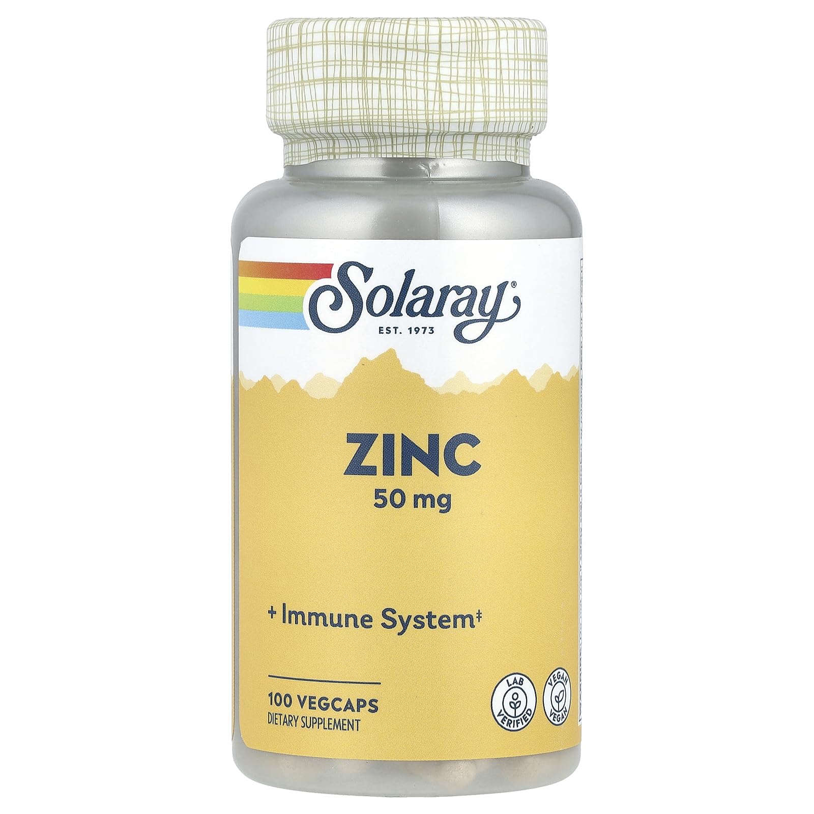 Solaray Zinc Amino Acid Chelate 50 mg VCapsules, 100 Count