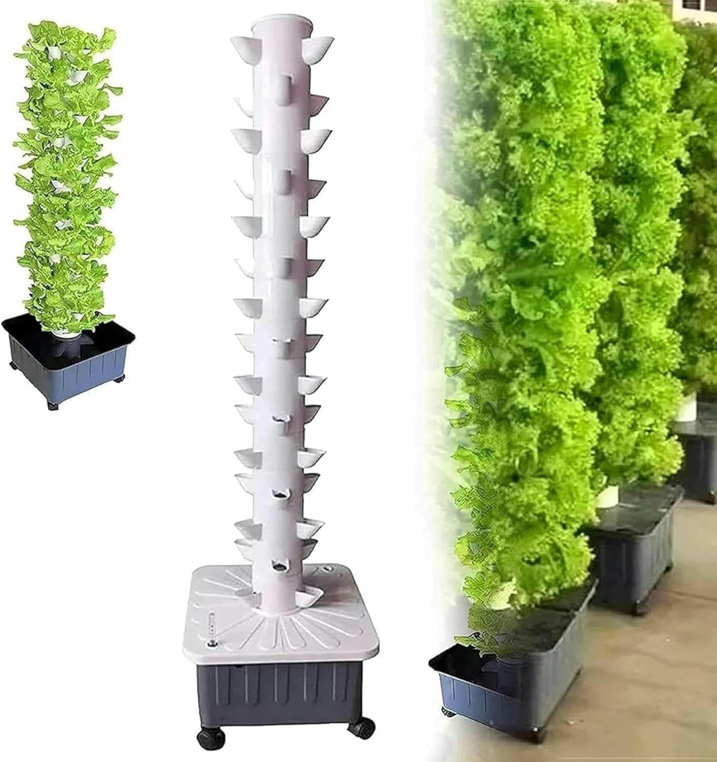 Kit de Cultivo hidropónico de 45 Orificios para Cultivo hidropónico en Interiores, Torre de Cultivo Vertical, Equipo de Cultivo hidropónico, Frutas y Verduras, Regalo