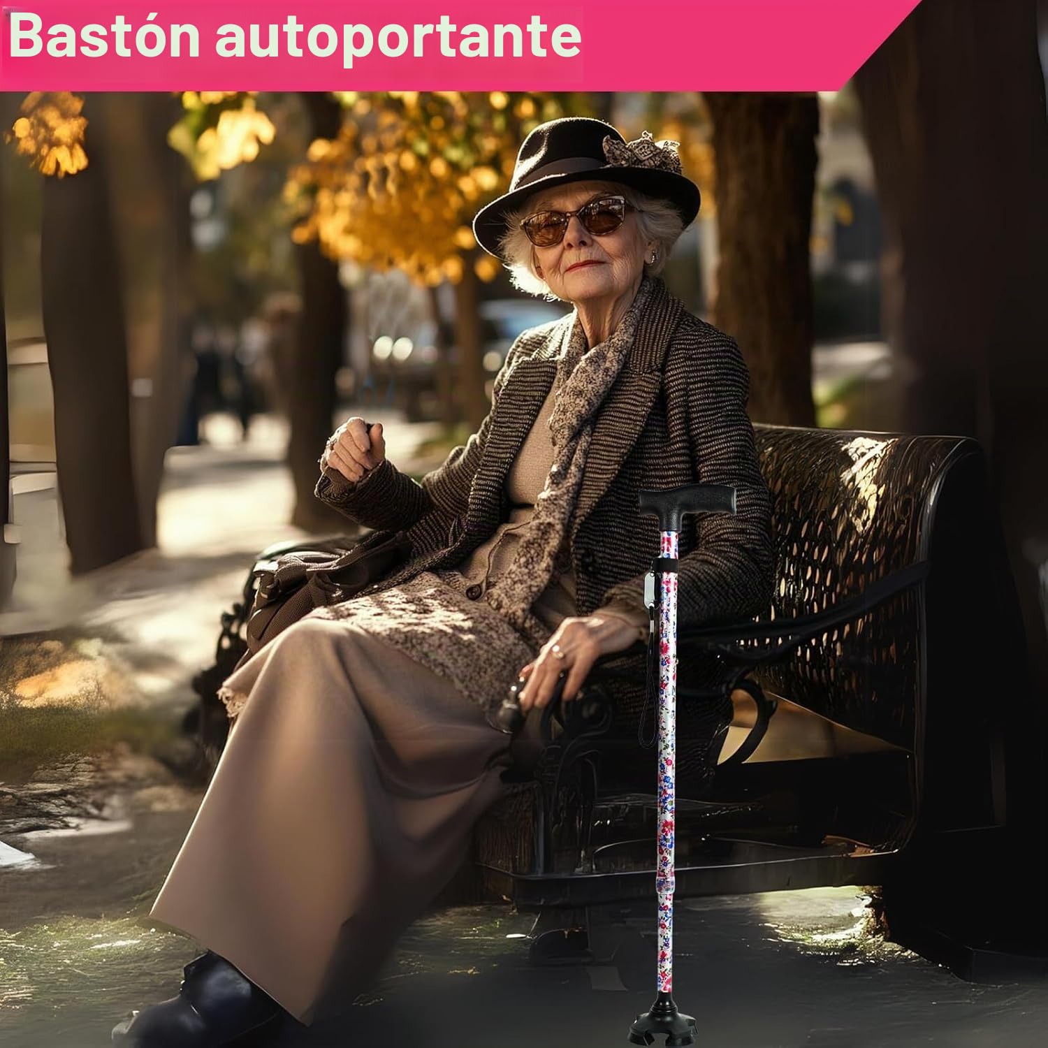 BeGrit Bastones para Mayores 57-95cm Bastón para Hombres y Mujeres Baston Anciano Portatil Mujer Autónomo Bastón Extensible para Caminar Ajustable Regulable Regalos para Personas Mayores y Adultos