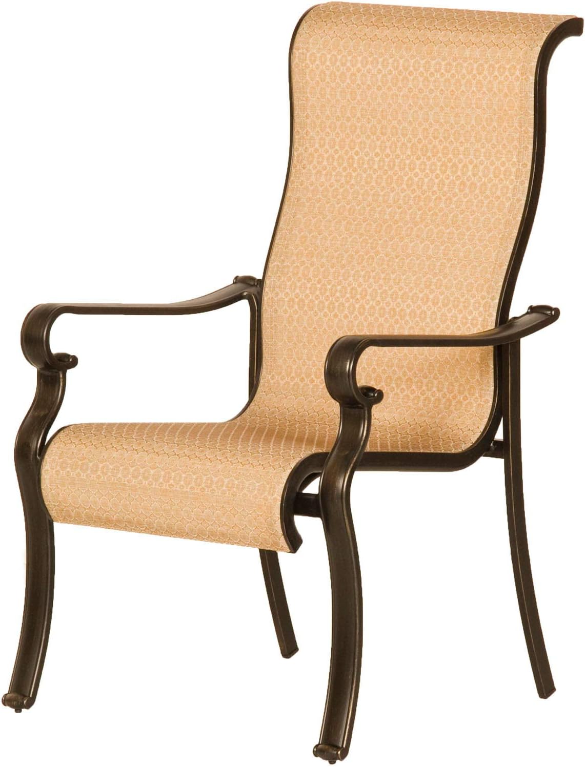 Hanover BRIGANTINE7PC Rectangle Cast Aluminum Table, Brushed Bronze Finish Brigantine 7-Piece Outdoor Patio Dining Set, 6 Sling Chairs, Brown/Tan : Everything Else