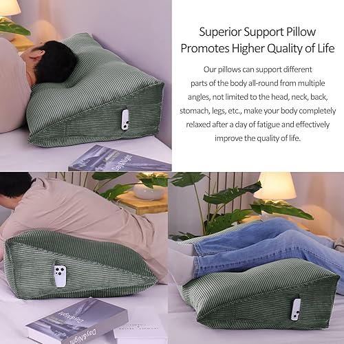 Miniatura 4 de Almohada de cuña triangular para cabecero, cojín de pana para sofá cama, respaldo grande, almohada de lectura, posicionamiento lumbar tapizado