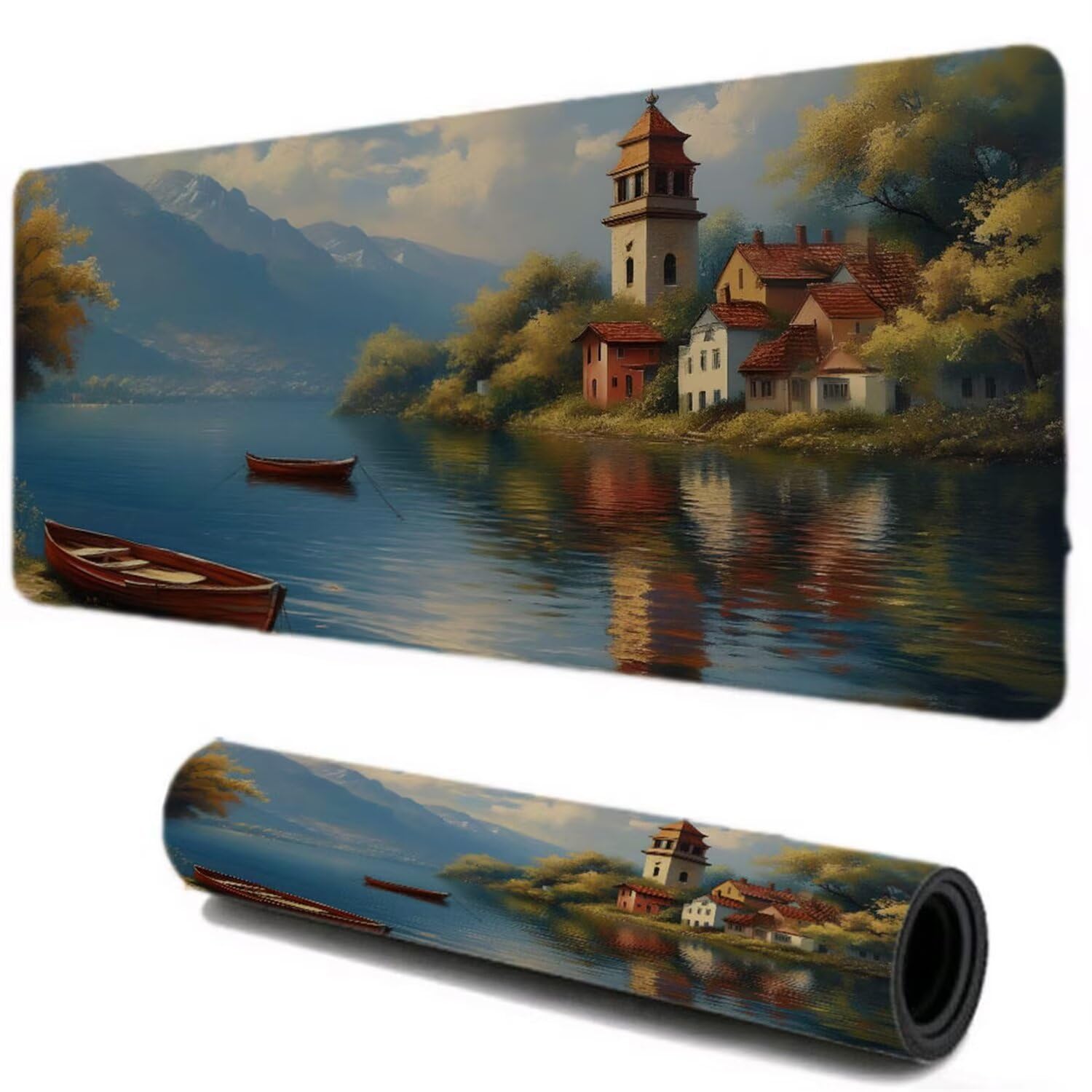 Podkładka pod mysz, podkładka pod mysz do gier XXL 1200x600, stabilna kontrola, mała łódź podkładka pod mysz do domu podkładka na biurko, zszyte krawędzie gumowa podstawa, akcesoria biurowe I-407