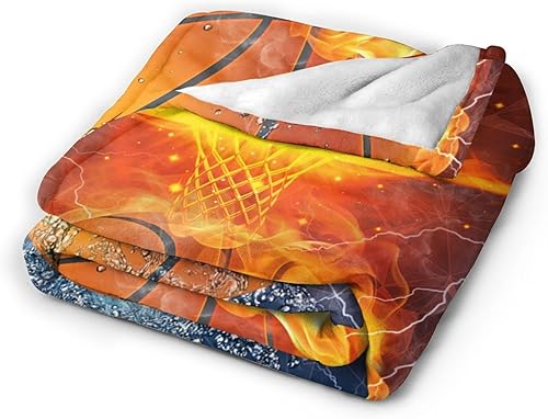 Miniatura 2 de Manta de baloncesto súper suave y cálida, manta de regalo de baloncesto, aplicable a todas las estaciones, para cama, sofá, sala de estar (60 x 50