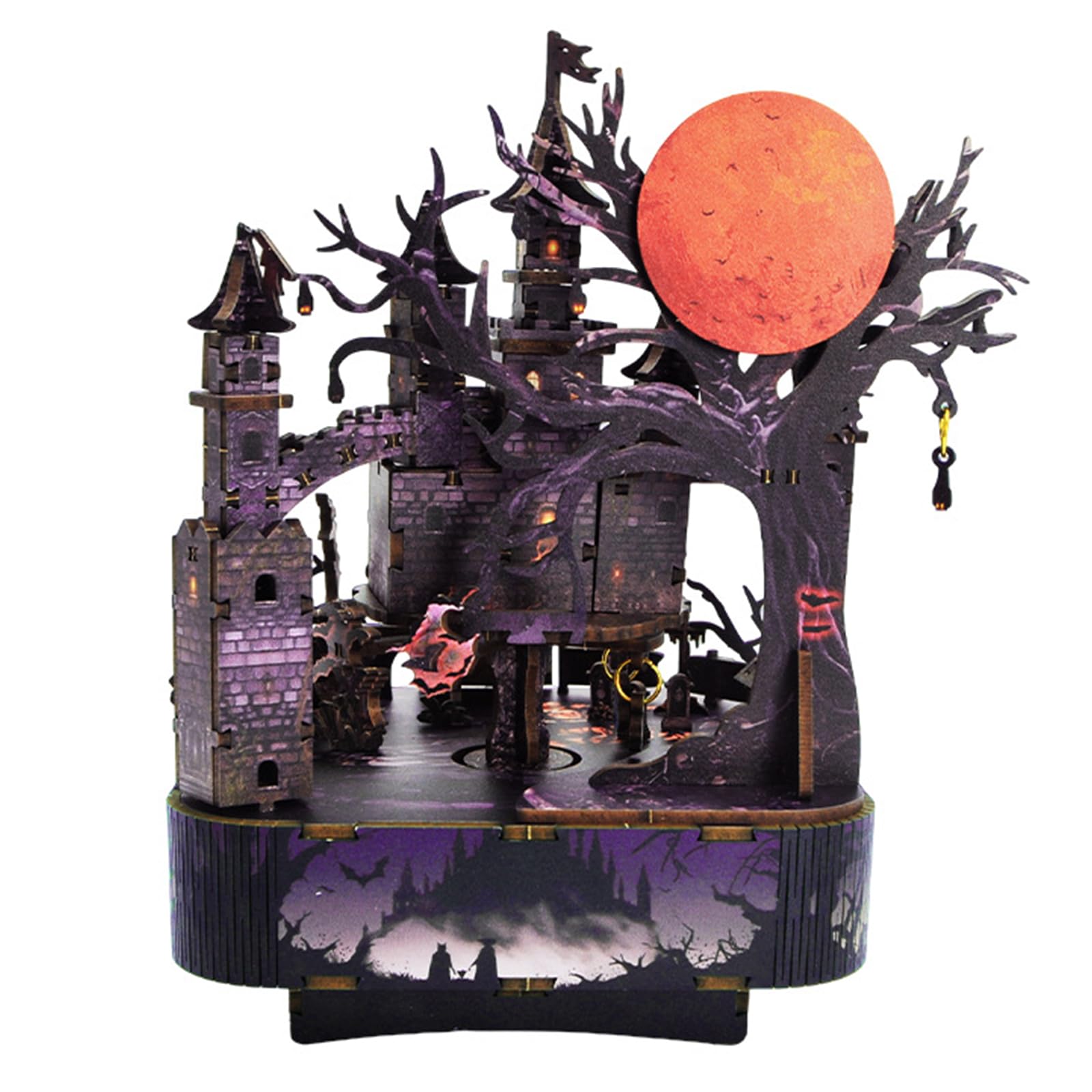 Carillon di legno artigianale di Halloween per decorazioni fai da te e spookys legno Halloween Music Box