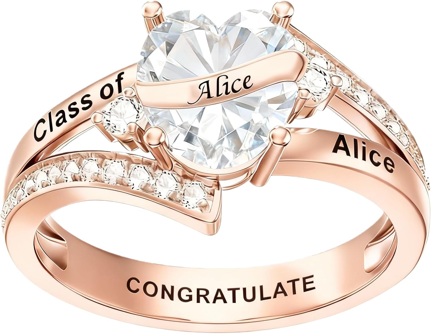 Personalized Class Ring for Women High School, 925 Sterling Silver Senior College Class of 2026 Graduation Rings, Women's Birthstone Class Ring Customizable