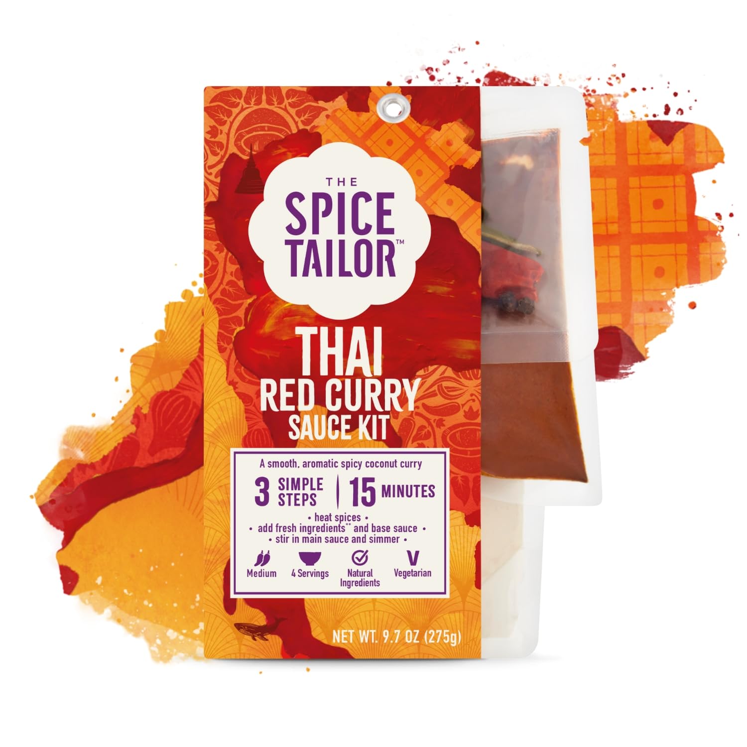 Spice Tailor 3 Simple Steps Restaurant Quality Meals in Minutes Kits Ready in 10 Minutes (6 Pack, Thai Red Curry)