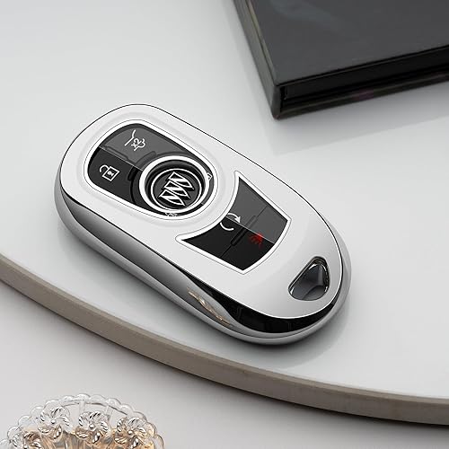 Miniatura 2 de Buick - Funda protectora para llavero de automóvil, accesorios para llavero, color plateado