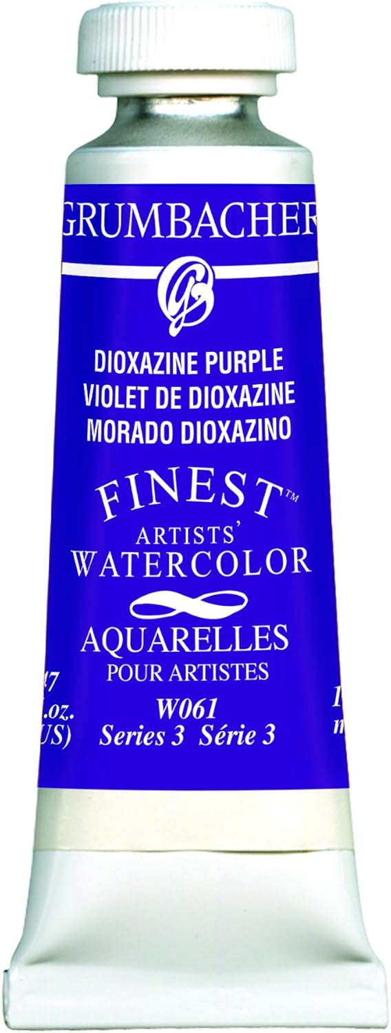 Grumbacher Finest Watercolor Paint, 14ml/0.47 oz., Dioxazine Purple (W061)