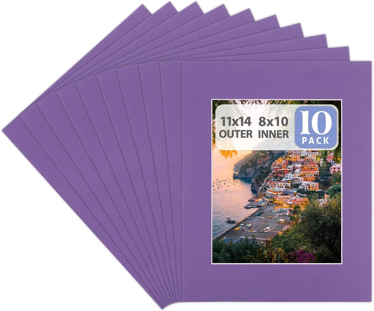 Golden State Art, Pack of 10, 11x14 for 8x10 Color Picture Photo Mat -White-core, Acid-Free - Great for Frames, Artwork, Prints, Pictures, Basque Green