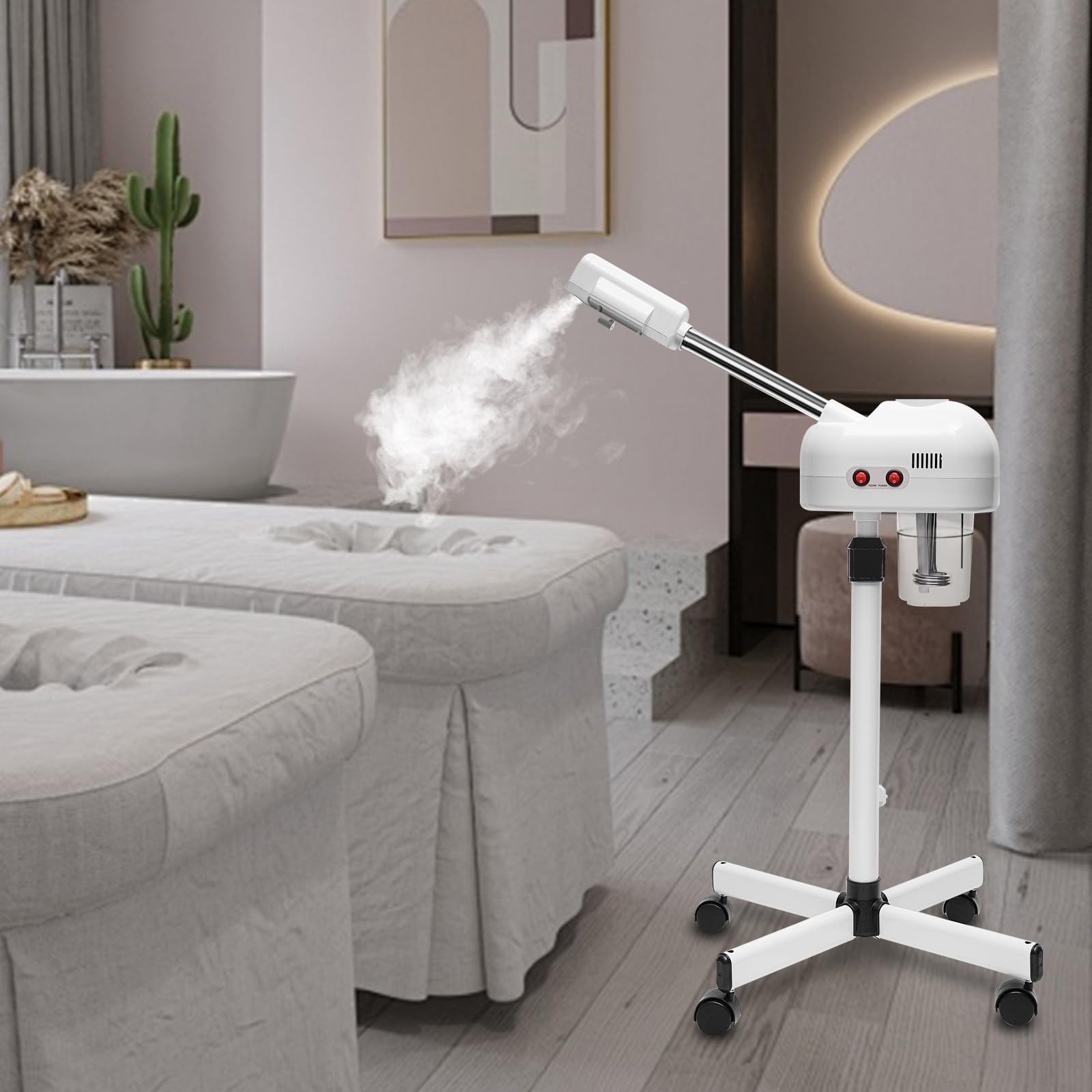 Gesichtssauna Verdampfe Professionelle Vertikaler Gesichtsdampfer Gesichtssauna mit 750ml Wassertank Beauty Studio Vaporizer Facial Steamer für Krankenhäusern, Schönheitssalons