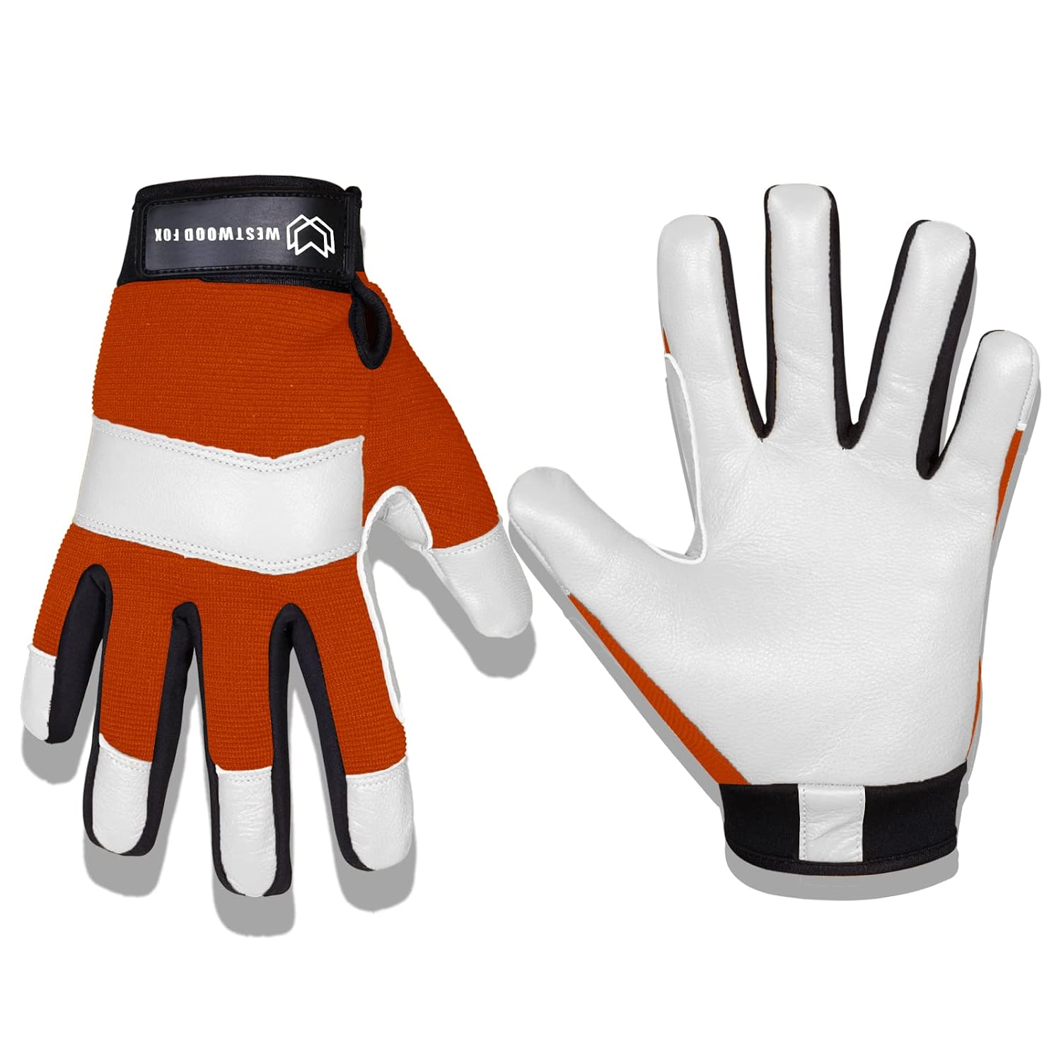 WESTWOOD FOX Gardening Working Gloves Garden Thorn Proof Flexible Heavy Duty Leather Mechanic Utility Dexterity Breathable Construction Gloves for Work Mens Women (XL - Image 3