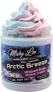Arctic Breeze Eucalyptus Pine Lavender Whipped Soap and Shave Cream - 7 Oz. - Hand-Crafted, Paraben Free, for Sensitive Skin