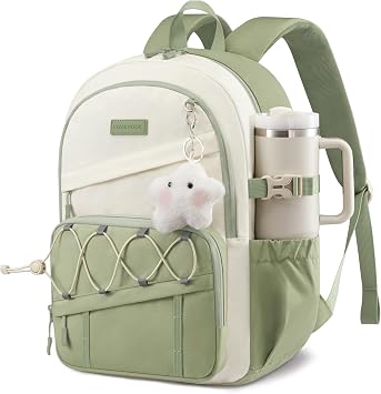 LOVEVOOK School Backpack for Teen Girls,Lightweight 15.6"Student Laptop Bag