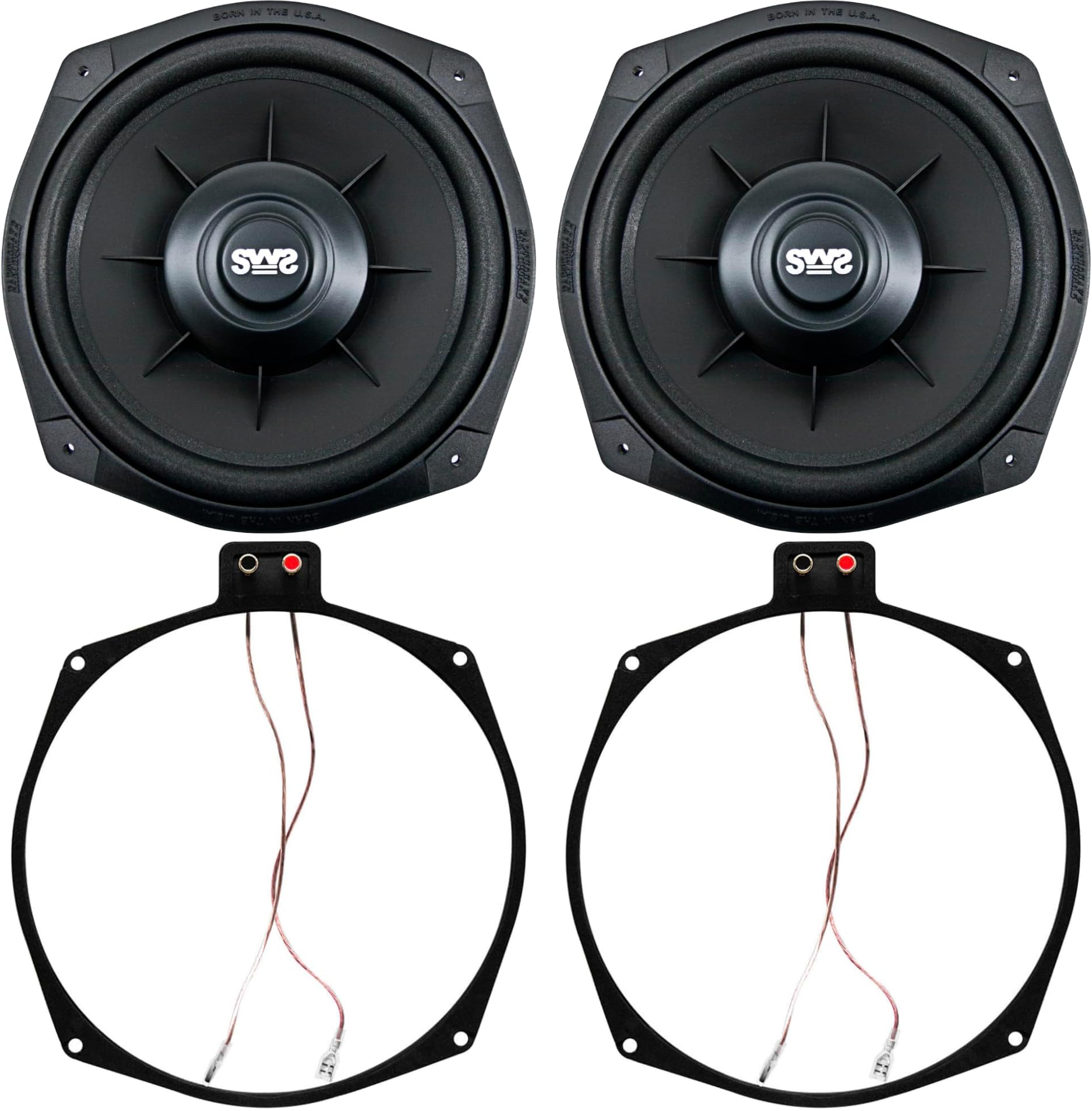 Earthquake Sound X84SWS 8-inch Shallow Woofer System Under-the-Seat Subwoofers with Gaskets, 4-Ohm (Pair)