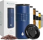 Elemental Artisan Tumbler isolé, Tumbleur de café en acier inoxydable triple mur avec céramique, tasse à café thermique pour chaud (6 - C'est vrai. & Froid (18 C'est vrai. 16oz - Béige