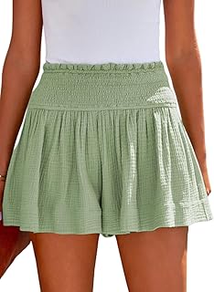 Sponsored You’re seeing this ad based on the product’s relevance to your search query.Learn more about this advertisement Tincini Shorts Women's Summer Cotton Elastic High Waist Short Trousers Causal Ruffle Beach Shorts Plain Leisure Shorts Sweatpants