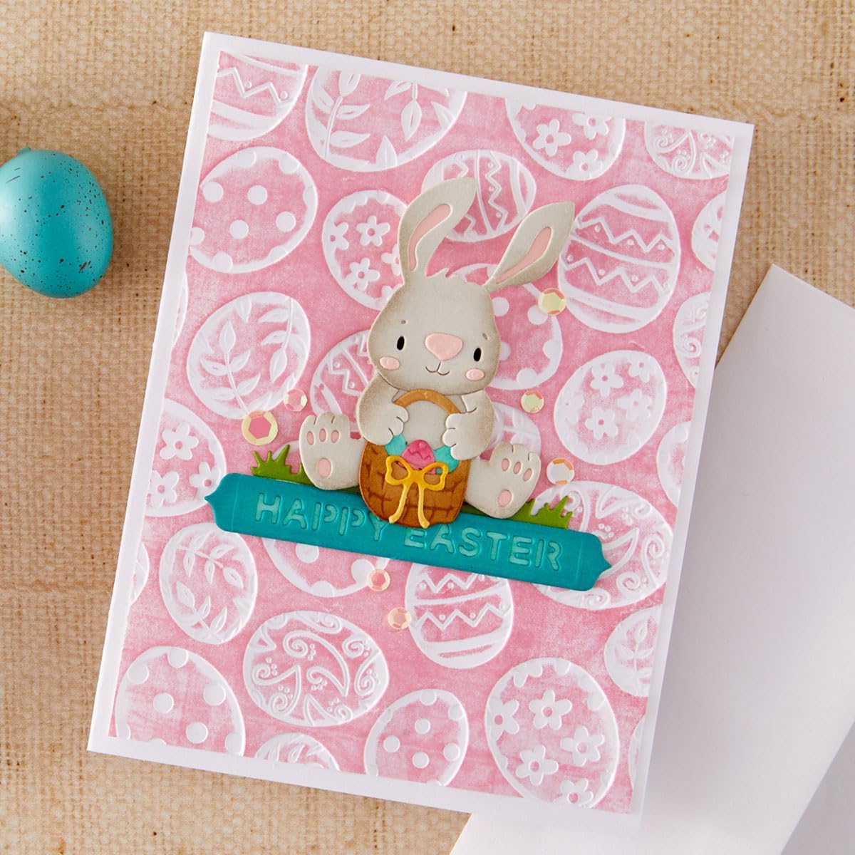 Simon Hurley Spellbinders Happy Spring Collection Bundle, Spring Themed Cutting Dies, 3D Embossing Folder, Stencils for Card Making and Scrapbooking