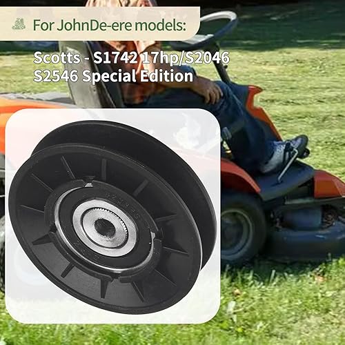 Miniatura 4 de KitchenKipper AM121967 Polea tensora compatible con tractores de césped JohnDe-ere, compatible con los modelos LT133, LT150, LT155, LT160, LT170,