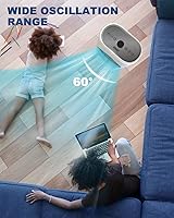 Vista 5 de Enfriador de aire evaporativo, ventilador de torre portátil sin aspas con control remoto, 3 velocidades de viento y 3 modos, oscilación de 60°
