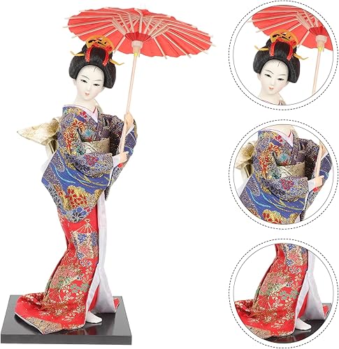 Miniatura 7 de Kimono Muñeca Geisha Muñeca Japonesa Decoración Tradicional Japonesa Muñeca Juguete de Madera Figura Folk Accesorios para el Hogar Muñecas Niñas